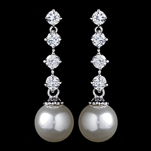 Pearl & Cubic Zirconia Earring E 3626