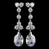 Gorgeous Antique Silver Clear CZ Dangle Bridal Wedding Earrings 3628
