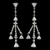 Shimmering Silver Cubic Zirconia Chandelier Bridal Wedding Earrings 3809