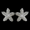 Rhodium Clear Rhinestone Beach Starfish Stud Bridal Wedding Earrings 3815