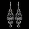 Rhodium Clear Rhinestone Chandelier Bridal Wedding Earrings 389