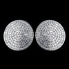 Silver Clear Pave Rhinestone Encrusted Bridal Wedding Clip On Bridal Wedding Earrings 4104