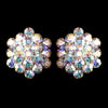 AB Aurora Crystal Cluster Bridal Wedding Hair Clip On Bridal Wedding Earring E 500