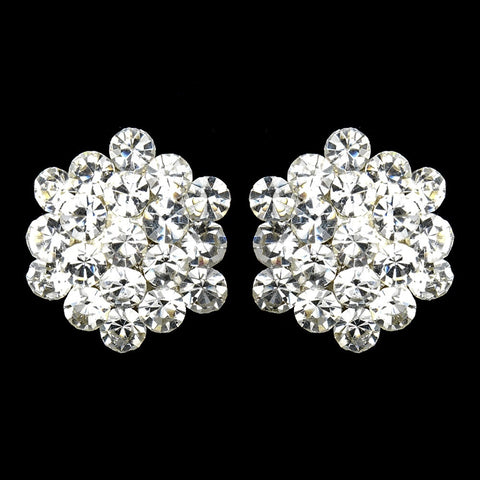 Clear Crystal Cluster Bridal Wedding Hair Clip On Earring E 500