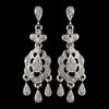 * Striking Silver Clear Rhinestone Chandelier Bridal Wedding Earrings 5001