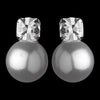 Pearl Rhinestone Wedding Bridal Wedding Earrings E 505 Silver White