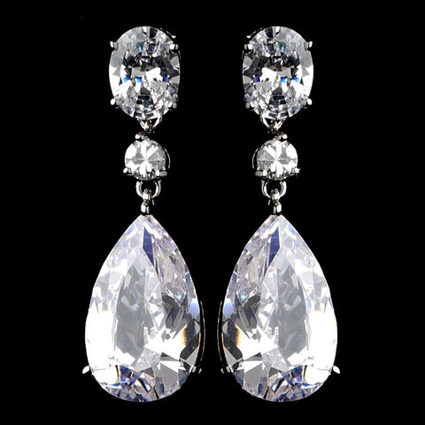 Silver Clear Earring 5127