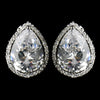 Antique Silver Clear CZ Stud Earring E 5141