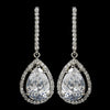 Antique Silver Clear CZ Crystal Tear Drop Bridal Wedding Necklace 2580 and Bridal Wedding Earrings 5172 Bridal Wedding Jewelry Set