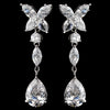 Atnique Silver Clear Cubic Zirconia Bridal Wedding Earrings E 5203