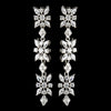 Antique Silver Clear Floral CZ Stone Bridal Wedding Earrings 5215