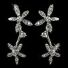 Antique Silver Clear CZ Crystal Floral Bridal Wedding Necklace 2621 & Bridal Wedding Earrings 5265 Bridal Wedding Jewelry Set