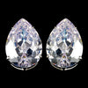 Stunning Large Teardrop French Bridal Wedding Hair Clip Pierced Cubic Zirconium Bridal Wedding Earrings E 5335