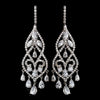 Antique Silver Cubic Zirconia Chandelier Earring Set 5502