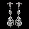Antique Rhodium Silver Clear CZ Crystal Drop Bridal Wedding Earrings 5508