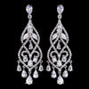 Fabulous Silver Clear CZ Chandelier Bridal Wedding Earrings 5554