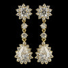 Gold Clear CZ Crystal Kate Middleton Inspired Dangle Bridal Wedding Earrings 5560