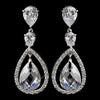 Atnique Silver Clear CZ Bridal Wedding Earrings 5876