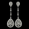 Enchanting Antique Silver Clear CZ Dangle Bridal Wedding Earrings 6500