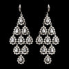 Gorgeous Antique Silver Clear Chandelier Earring E 6662