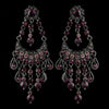 Antique Silver Amethyst Rhinestone Chandelier Bridal Wedding Earrings 71888