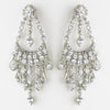Antique Silver Clear Chandelier Bridal Wedding Earrings 71888