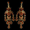 Vintage Gold Brown Chandelier Bridal Wedding Earrings E 7595