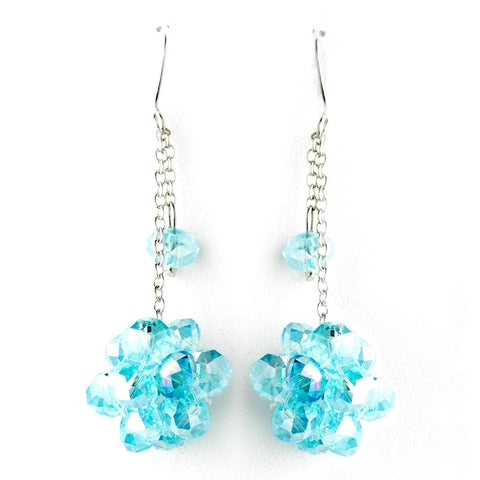 * Blue Cluster Dangle Earring Set 7620