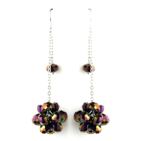 * Plum AB Cluster Dangle Earring Set 7620
