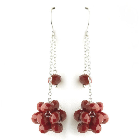 * Ruby Cluster Dangle Earring Set 7620