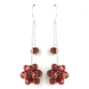 * Ruby Cluster Dangle Earring Set 7620