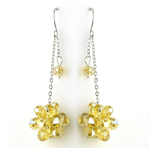 * Yellow Cluster Dangle Earring Set 7620