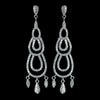 Antique Rhodium Silver Clear Micro Pave Encrusted Dainty Chandelier Bridal Wedding Earrings 7788