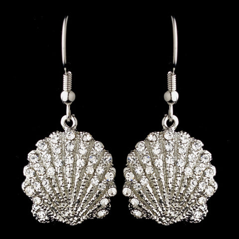 Silver Clear Sea Shell Earring Set 7800