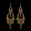* Gold Brown Chandelier Bridal Wedding Earrings 801