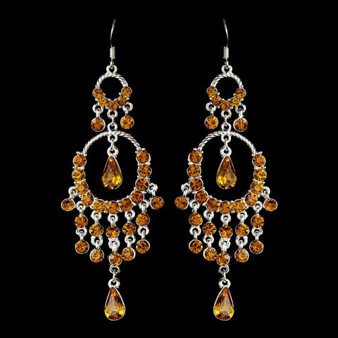 * Glistening Orange Rhinestones Earring 801