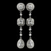 Silver Cubic Zirconia Bridal Wedding Earrings E 8106