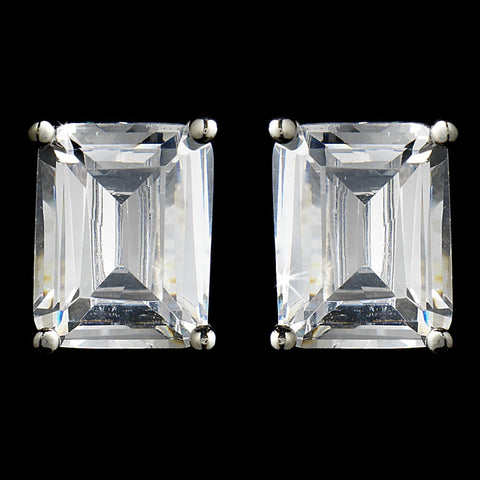 Earring 8109 Silver Clear
