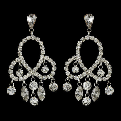 Earring 811 Silver Clear