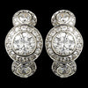 Silver Cubic Zirconia Bridal Wedding Earrings E 8116