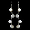 Four Drop Luster Coin Pearl Bridal Wedding Earrings E 8138