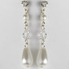 Pearl, Crystal, Rhinestone Dangle Bridal Wedding Earrings 8146