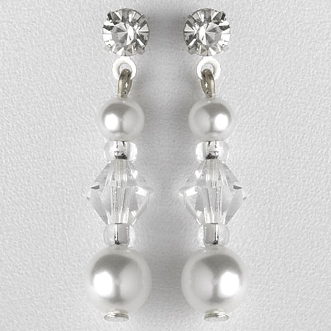 Earring 8149 Silver White