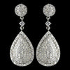 Rhodium Clear Pave Teardrop CZ Crystal Drop Bridal Wedding Earrings 82009