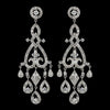 Rhodium Clear Pave CZ Crystal Chandelier Bridal Wedding Earrings 82011