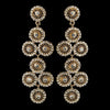 Gold Clear Rhinestone Retro Circle Wheel Dangle Bridal Wedding Earrings 82017
