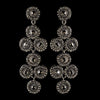 Rhodium Smoke Rhinestone Retro Circle Wheel Dangle Bridal Wedding Earrings 82017