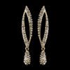Gold Clear Rhinestone Dangle Bridal Wedding Earrings 82021