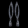 Hematite Smoke Rhinestone Dangle Bridal Wedding Earrings 82021