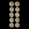 Gold Clear Rhinestone Pave Circle Dangle Bridal Wedding Earrings 82022